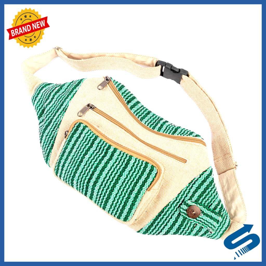 Eco-Friendly Hemp Fanny Pack Adjustable Waist Bag For Hiking Travel